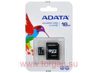 A-Data Micro SDHC 16GB Class 10 + адаптер SD
