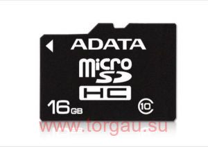 A-Data Micro SDHC 16GB Class 10 + адаптер SD