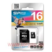 Silicon Power microSDHC Class 10 16GB + SD адаптер