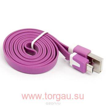 Кабель USB - microUSB плоский