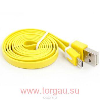 Кабель USB - microUSB плоский