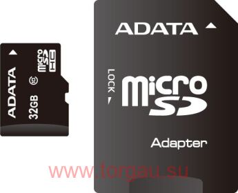 A-Data AUSDH32GCL10-RA1 + адаптер SD