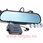 Vizant 750KP Видеорегистратор с радар-детектором в зеркале заднего вида (HD, GPS, Антистрелка)+ камера заднего вида + 4 парковочных датчика