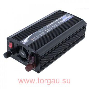 Инвертор (12-220В, 2000Вт/1000Вт) автомобильный/преобразователь напряжения TBF 12-220 2000Вт (1000Вт номинал)