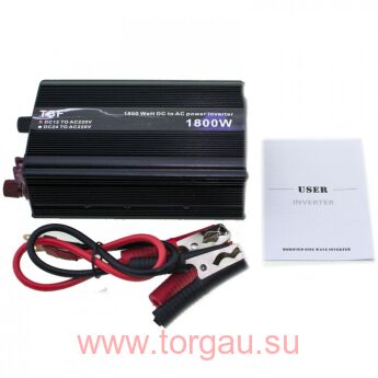 Инвертор (12-220В; 1800Вт/900Вт номинал) автомобильный TBF/преобразователь напряжения 12-220В