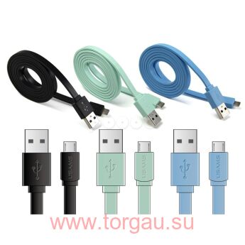 Кабель USB - microUSB плоский
